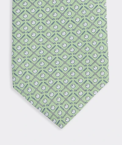 Golf Clubs Silk Tie
