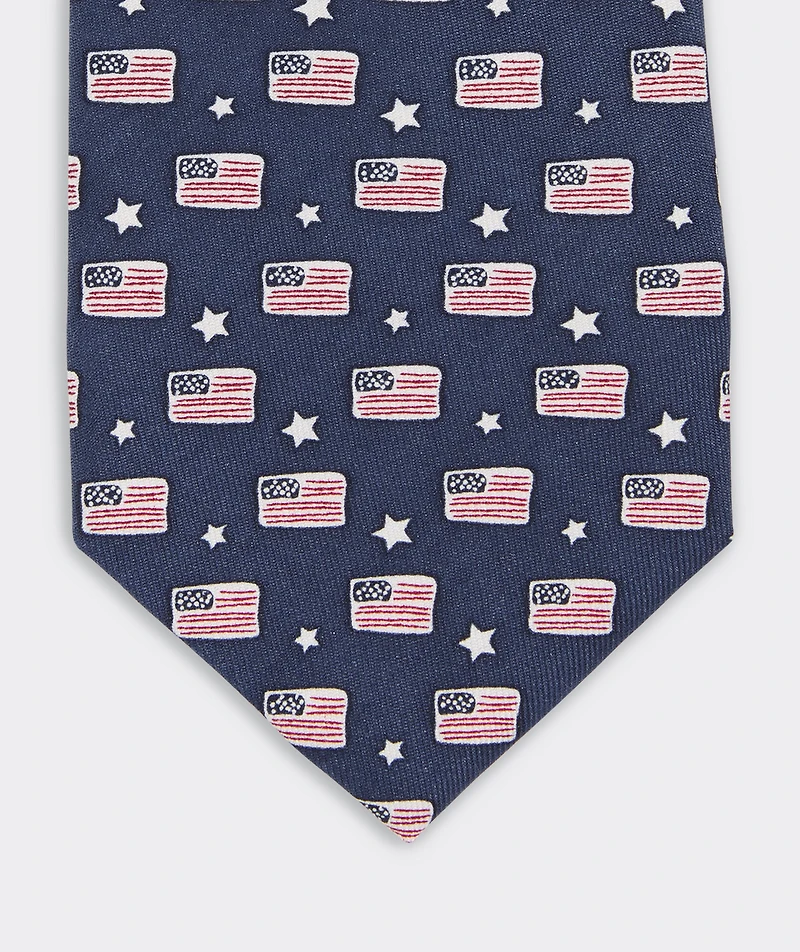 Boys' Flags & Stars Printed Tie