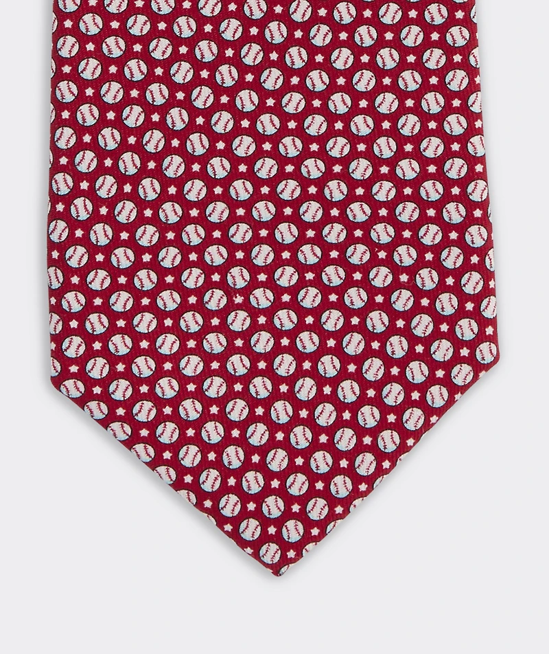 Boys' Baseball & Stars Silk Tie