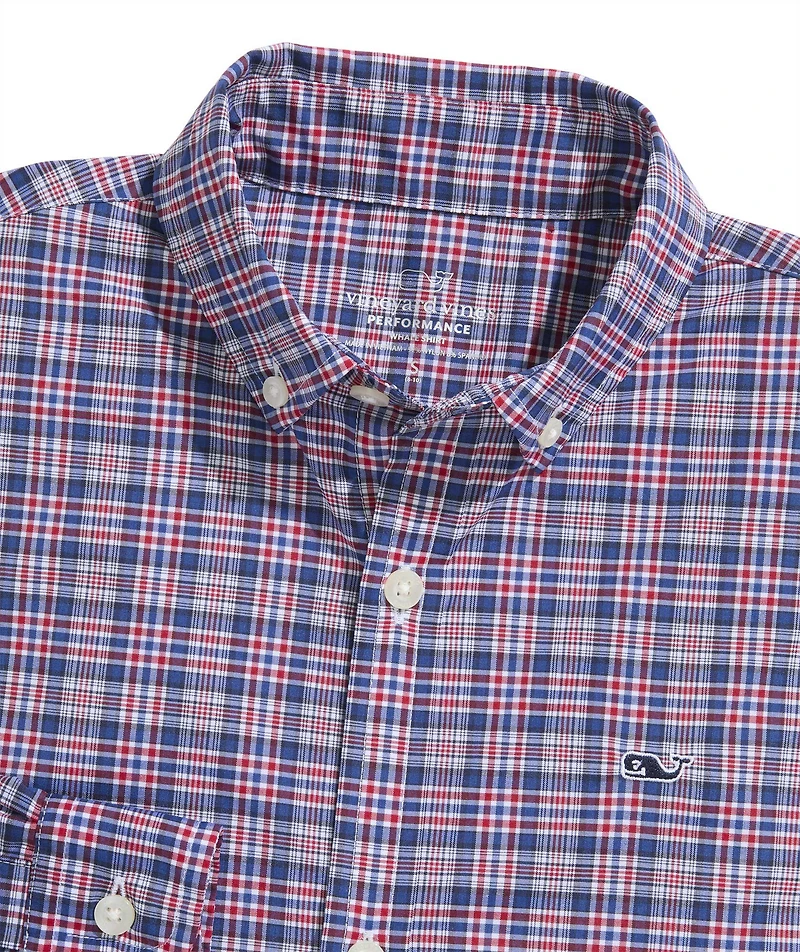 OUTLET Boys' Performance Nylon Plaid Shirt