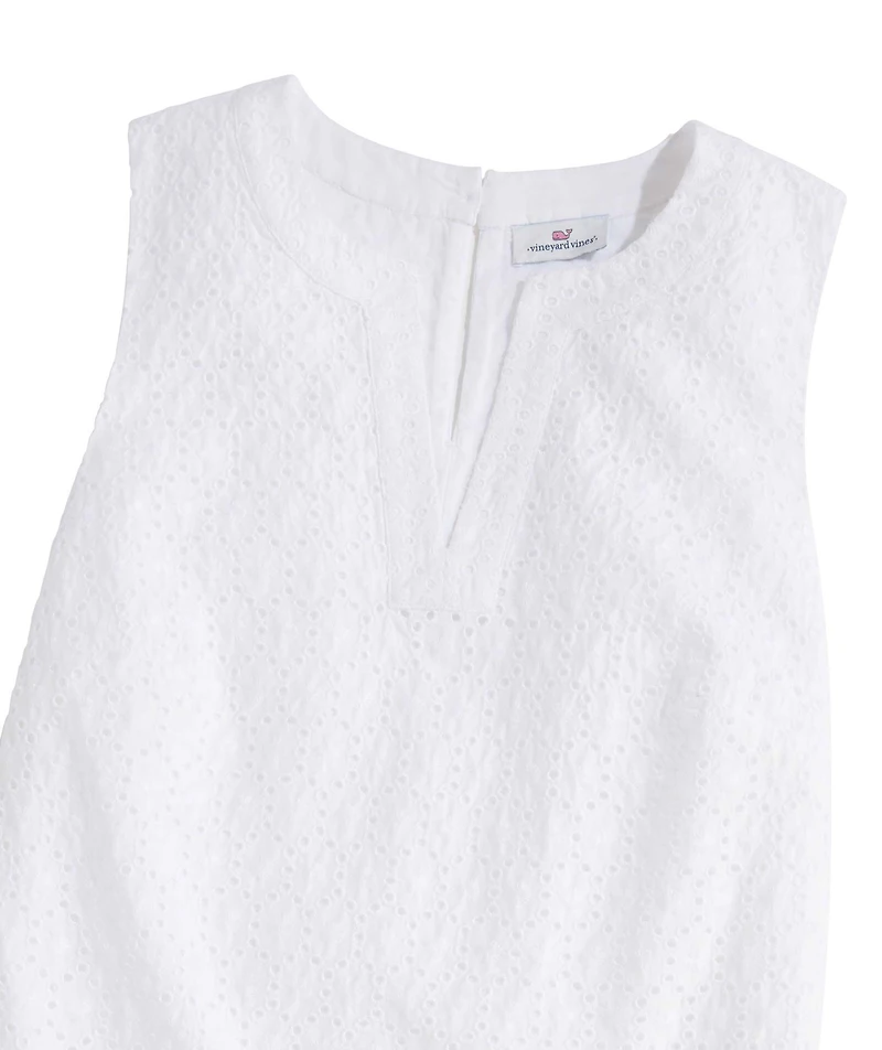 OUTLET Women's Eyelet Scallop Popover Dress