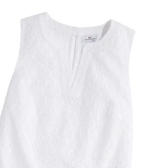 OUTLET Women's Eyelet Scallop Popover Dress