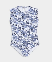 Girls' Ruffle Scoopneck One-Piece