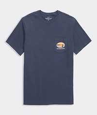 Sunset Pier Bernese Mountain Dog Short-Sleeve Pocket Tee
