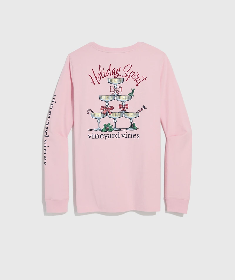 Women's Holiday Spirits Long-Sleeve Pocket Tee
