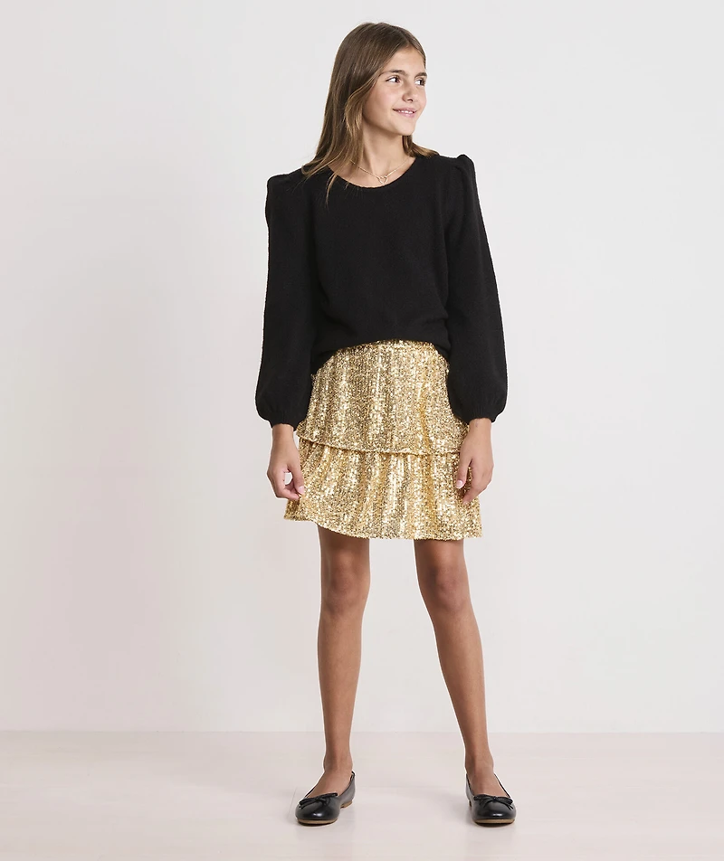 Girls' Sequin Tiered Skirt