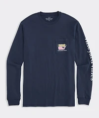 2026 New Year's Eve Whale Long-Sleeve Pocket Tee