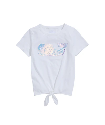 OUTLET Girls' Flip Sequin Tie-Front Top