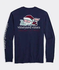 Santa Whale List Long-Sleeve Pocket Tee