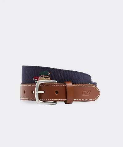 Woody & Tree Embroidered Canvas Club Belt