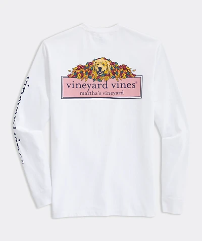 Dogs Leaves Logo Box Long-Sleeve Pocket Tee