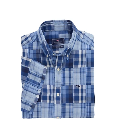 OUTLET Madras Short-Sleeve Double Cloth Shirt