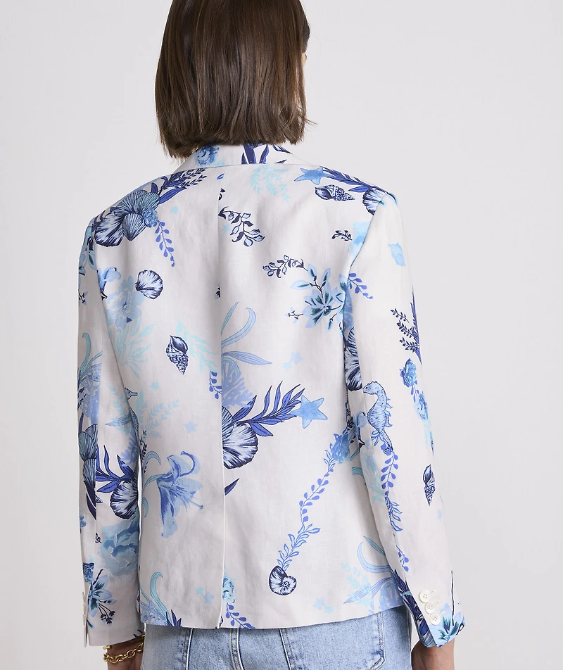 Printed Linen Blazer