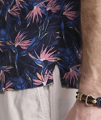 Birds of Paradise Linen Blend Short-Sleeve Cabana Shirt