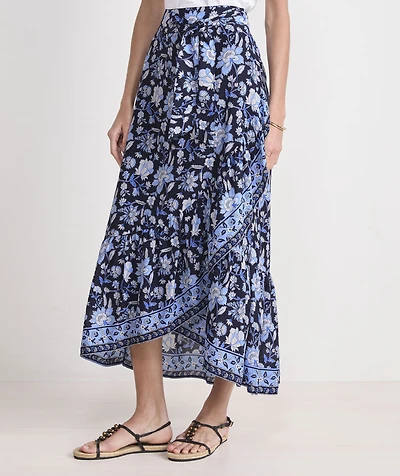 Blue Katama Tile Maxi Skirt