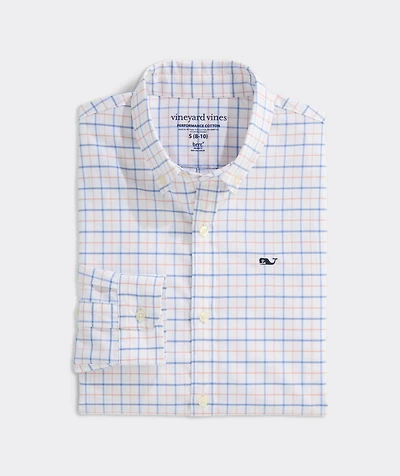 Boys' Moorings Tattersall Performance Cotton Shirt