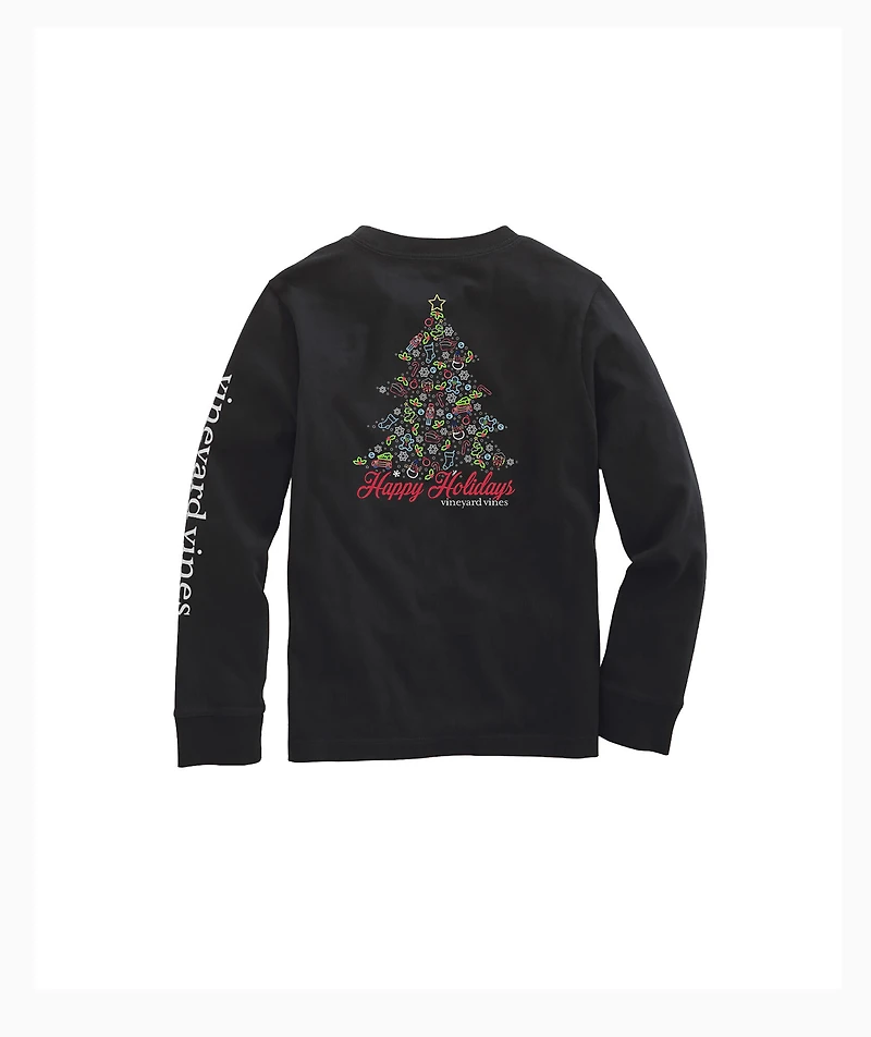 OUTLET Kids' Christmas Good Vibes Long-Sleeve Pocket Tee