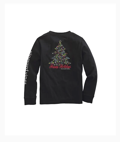 OUTLET Kids' Christmas Good Vibes Long-Sleeve Pocket Tee