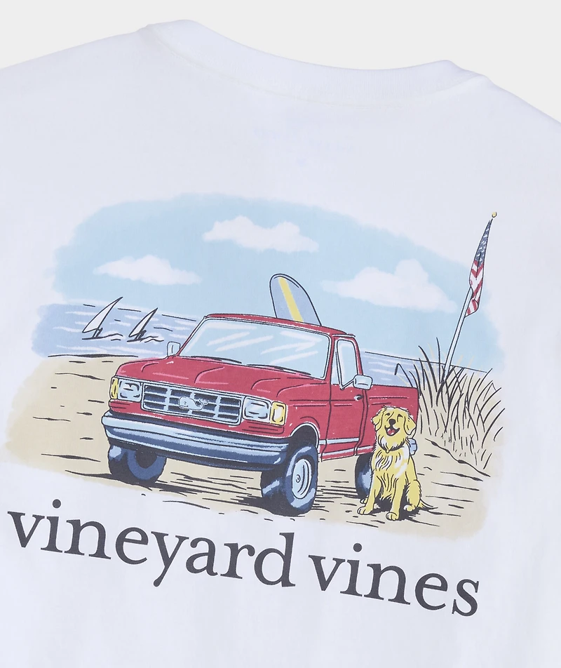 Truck On The Beach Short-Sleeve Pocket Tee