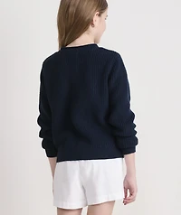 Girls' Cotton Americana Rollneck Sweater