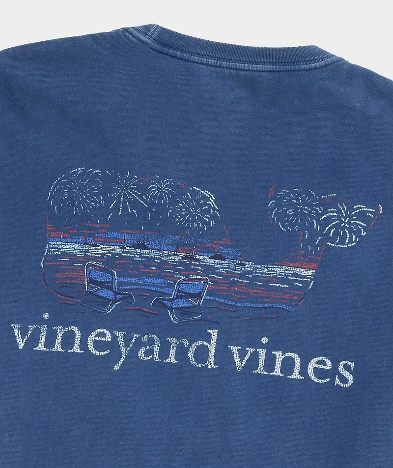 Drift Dye Beach Fireworks Whale Short-Sleeve Pocket Tee