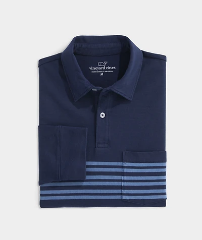 Long-Sleeve Stripe Surf Polo