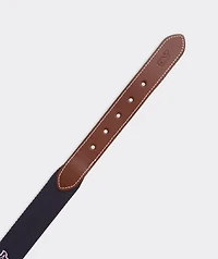 Embroidered American Flag Whale Canvas Club Belt