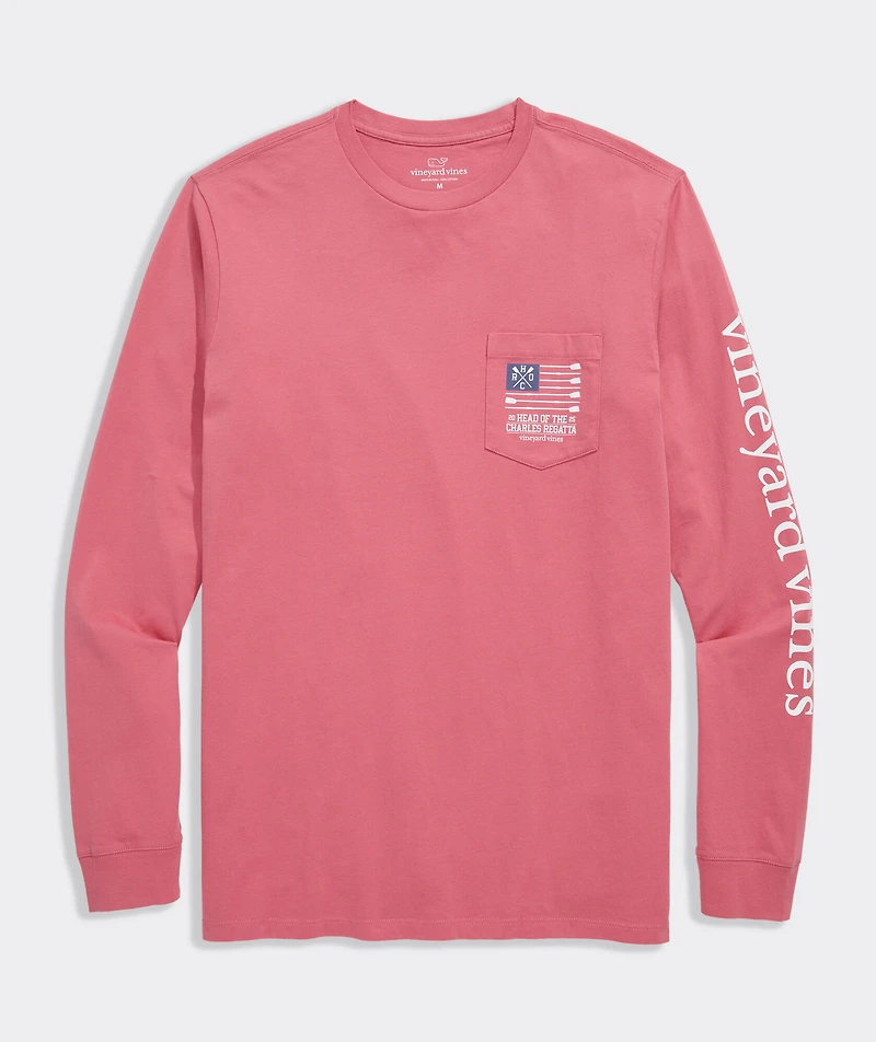 Head Of The Charles® Rowing Flag Long-Sleeve Pocket Tee