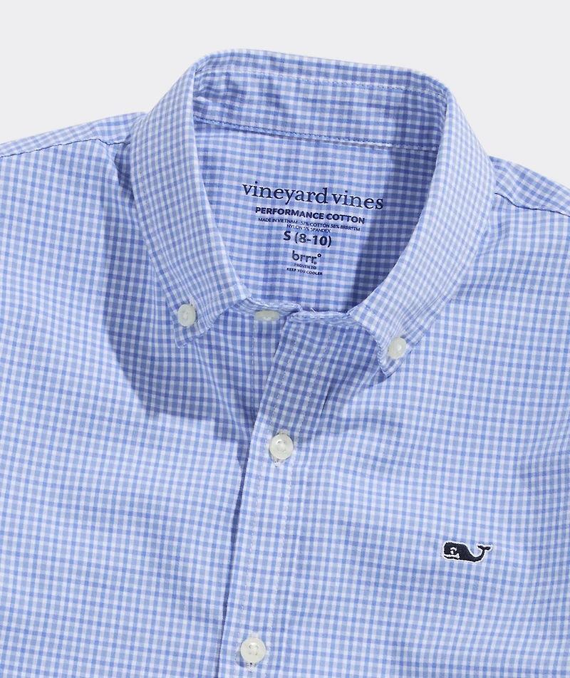 Boys' Tradewind Check Performance Cotton Shirt