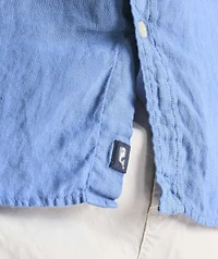 Garment-Dyed Surfside Solid Linen Short-Sleeve Shirt