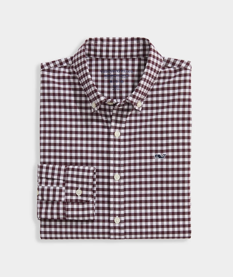 Boys' Skysail Gingham Performance Cotton Shirt