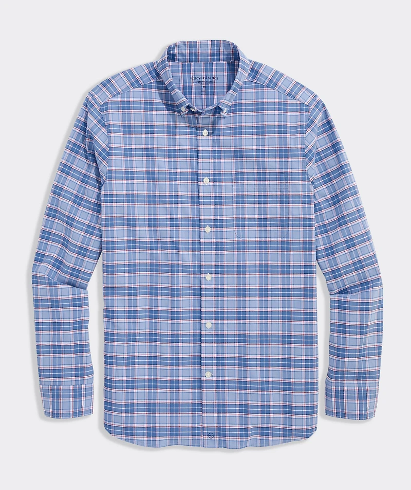 Plumeria Plaid Performance Cotton Shirt