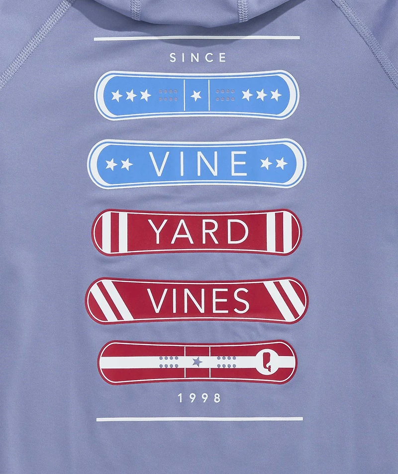 Boys' Performance USA Snowboard Stack Long-Sleeve Harbor Sun Tee