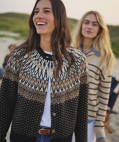 Wool Blend Fair Isle Cardigan
