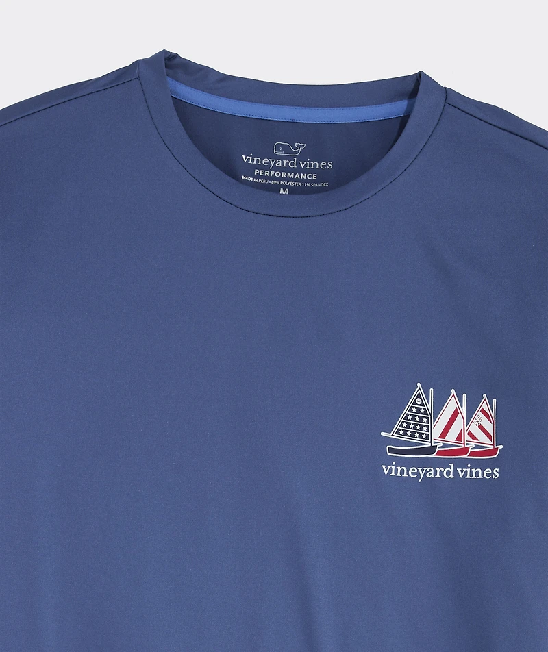 USA Catboats Long-Sleeve Harbor Performance Tee