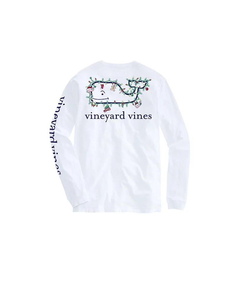 OUTLET Holiday Whales & Lights Whale Long-Sleeve Pocket Tee