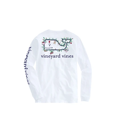 OUTLET Holiday Whales & Lights Whale Long-Sleeve Pocket Tee
