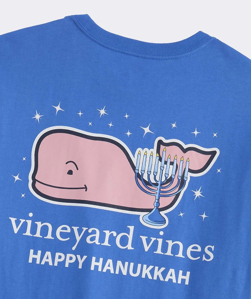 Hanukkah Whale Long-Sleeve Pocket Tee