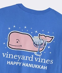 Hanukkah Whale Long-Sleeve Pocket Tee