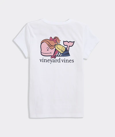 Girls' Back-To-School Whale Short-Sleeve Pocket Tee