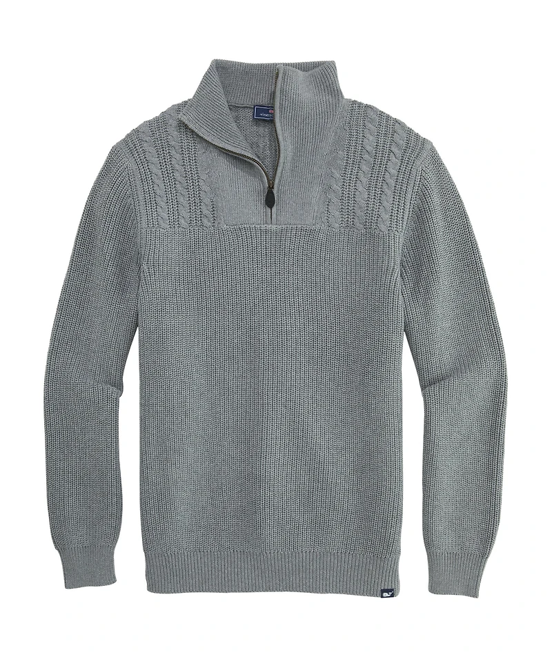 OUTLET Fisherman Cable Knit Quarter-Zip Sweater