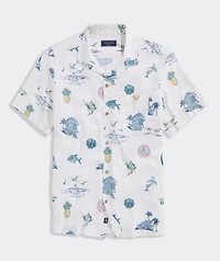 Gasparilla Icons Linen Blend Short-Sleeve Shirt