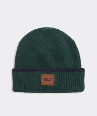 OUTLET Rib Knit Cuff Beanie with Tipping