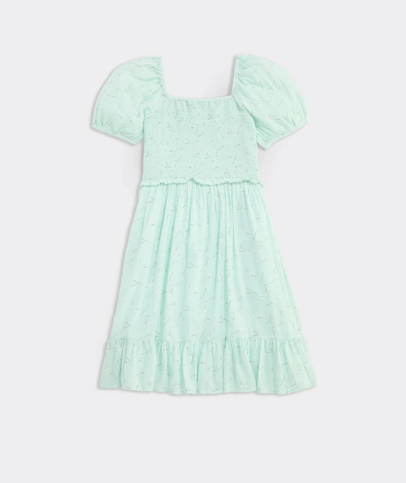 Girls' Smocked Puff-Sleeve Dress