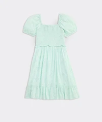 Girls' Smocked Puff-Sleeve Dress
