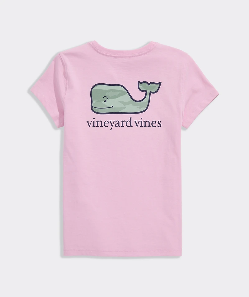 Girls' Camo Whale Short-Sleeve Pocket Tee
