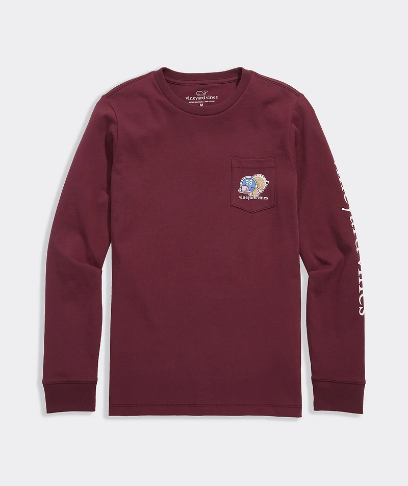 Boys' Football Turkey Whale Long-Sleeve Pocket Tee