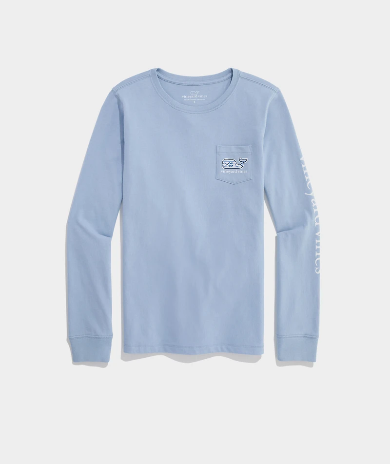 Hanukkah Whale Long-Sleeve Pocket Tee