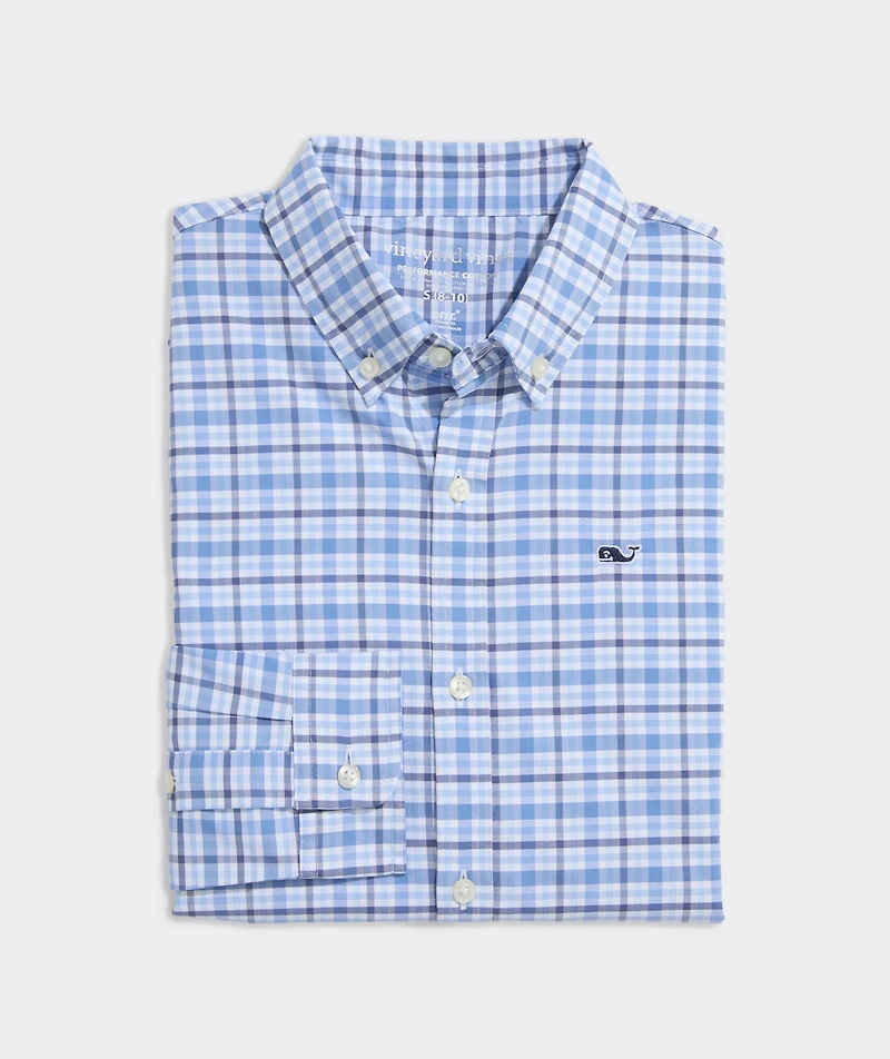 Boys' Bellamy Plaid Performance Cotton Shirt