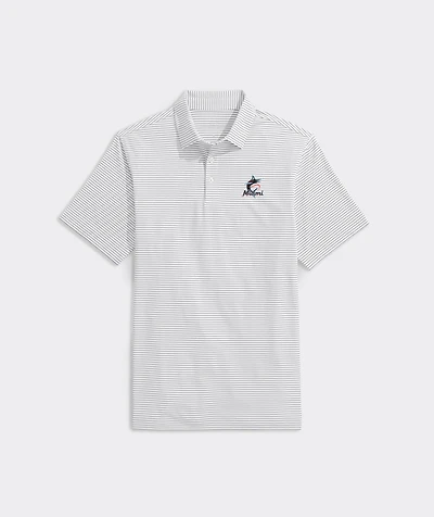 Miami Marlins Bradley Stripe Sankaty Polo